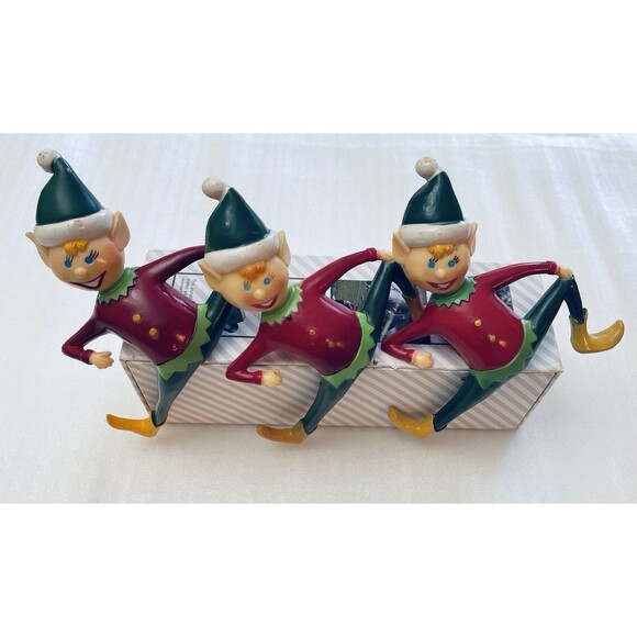 Lot of 3 Vintage Sun Hill Industries 1981 Christmas Elf / Pixie Shelf Decoration - Picture 4 of 9